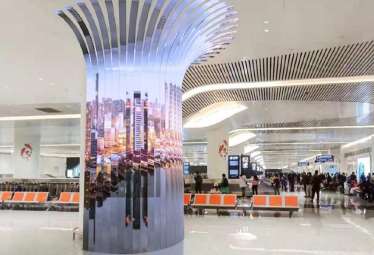 武汉天河国际机场T3航站楼电子动感创意广告媒体
