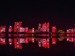青岛浮山湾灯光秀广告(53栋楼联屏)